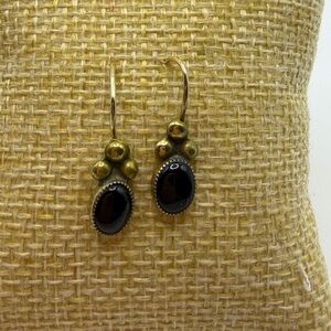 Elegant Black Onyx and Gold Earrings